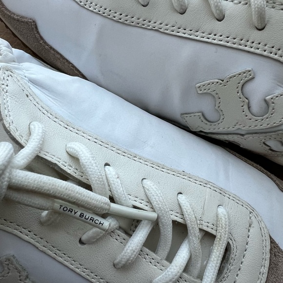 Tory Burch Vintage Double T Trainer in White Size 8 - Picture 11 of 12